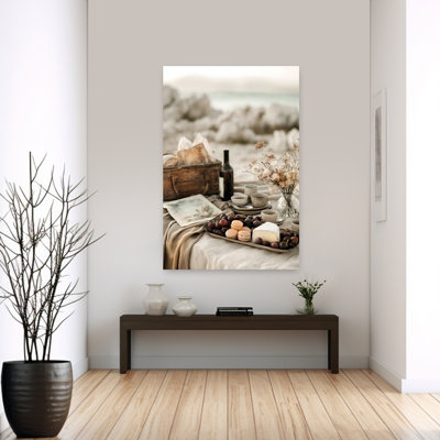 «Elegant Coastal Picnic Elegant Rustic Serene Beach Nature», art mural