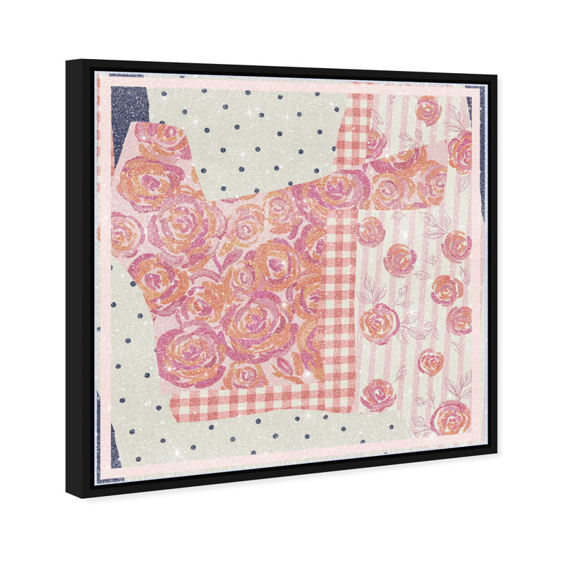 Patchwork Glam II Print by Oliver Gal, 21"H x 21"W, Black Floater Frame