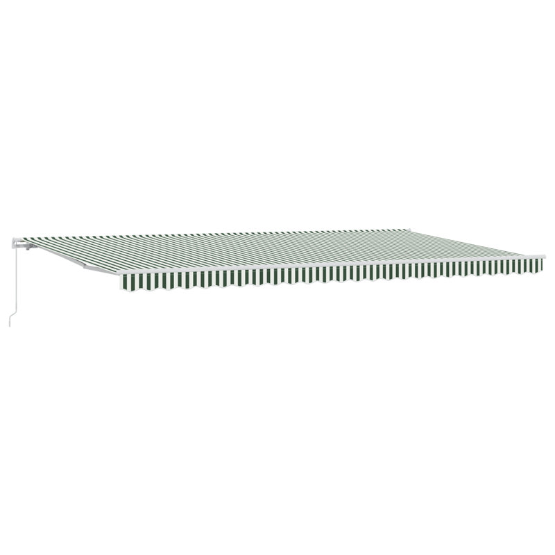 Retractable Awning, Green/White Striped, 600 cm W x 300 cm D