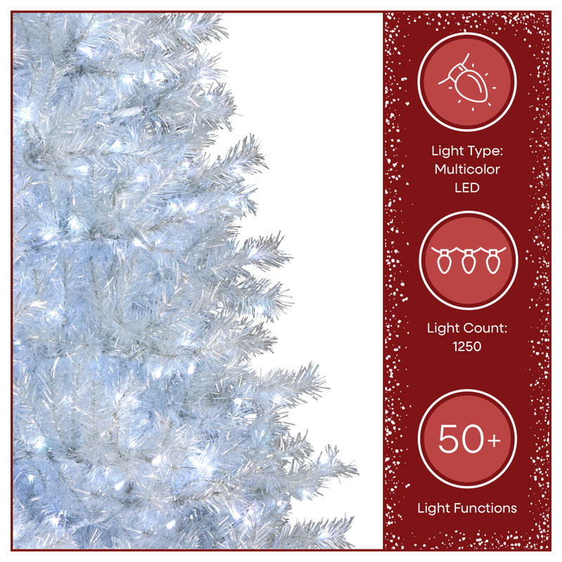 Clear Pine Christmas Tree with LED Lights, 120" x 64"