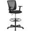 Chaise de dessinateur en filet à dossier moyen Sinda avec siège en tissu, repose-pieds réglable et accoudoirs-92500105