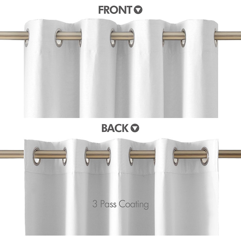 Oaklen Blackout Curtain Pair, White, 117cm wide x 183cm high