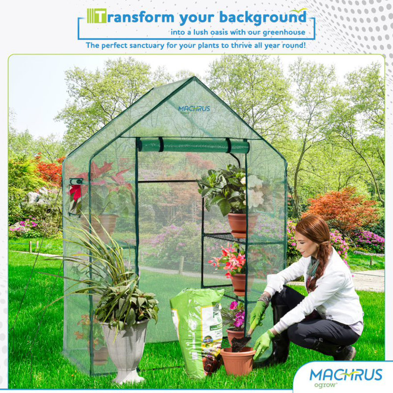 Machrus 4.67' W x 2.41' D Hobby Greenhouse