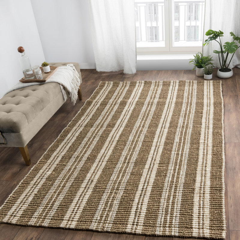 Tapis ivoire tissé à la main Catara, Rectangle 5 pi x 8 pi