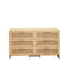 Armoire en forme d'arc 49,89 po - 6 tiroirs, armoire de coin naturelle polyvalente et spacieuse-1615208495