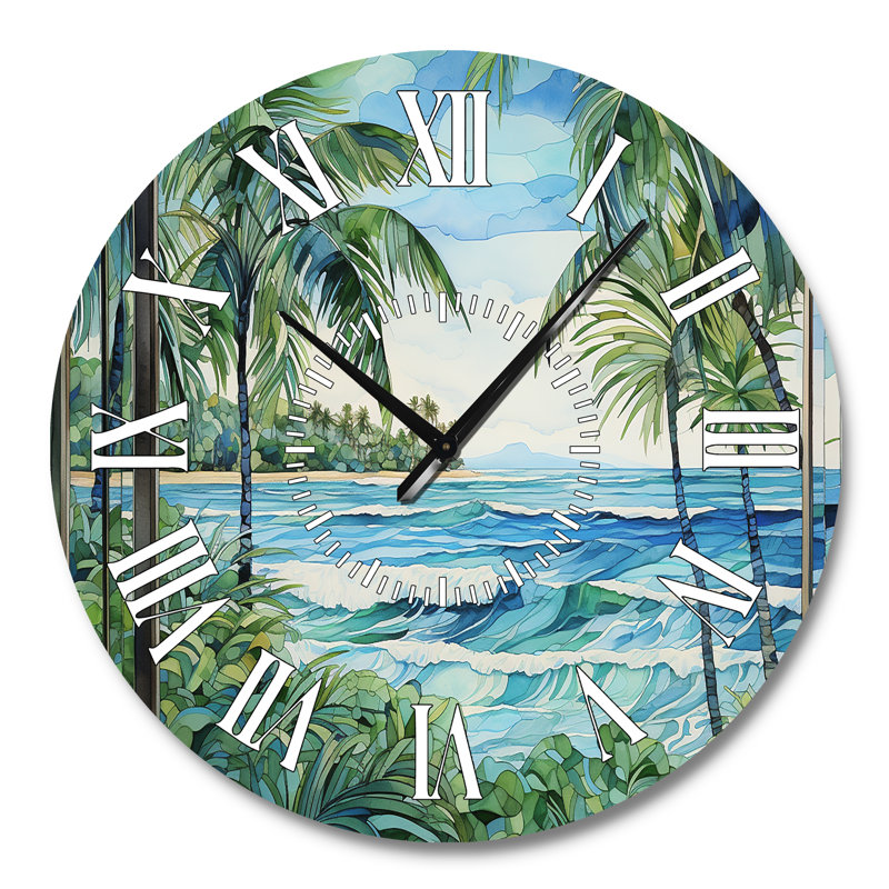 Horloge murale Tropical Beach, Grand