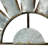 Galvanized grey metal half-windmill wall sculpture with distressed silver faux rust finish — 47.5" L x 24" H-1184768020-1184768021