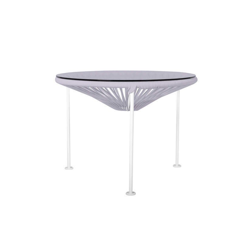 Zicatela Indoor Handmade Coffee Table, Clear, White