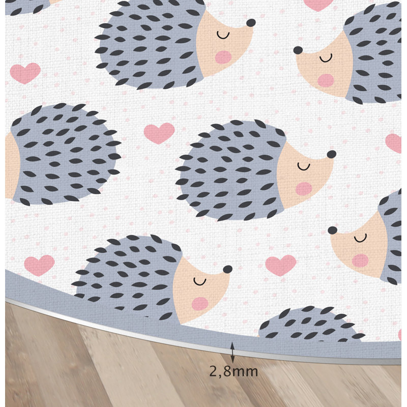Ajeta Vinyl Machine Printed Area Rug, Round 200cm