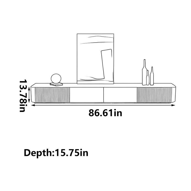 Meuble télé classique, 86.61"