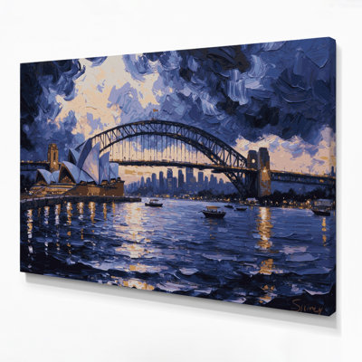 Cities Sydney Australia Gray Canvas Wall Art