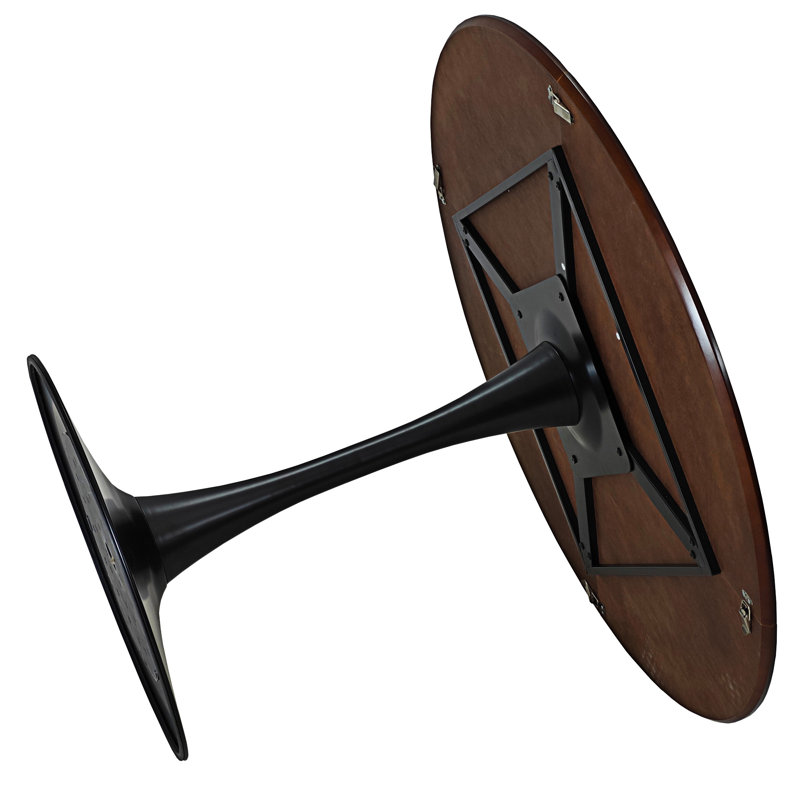 Modern Round Dining Table, Black, Black, 29.53" H x 47.24" L x 47.24" W