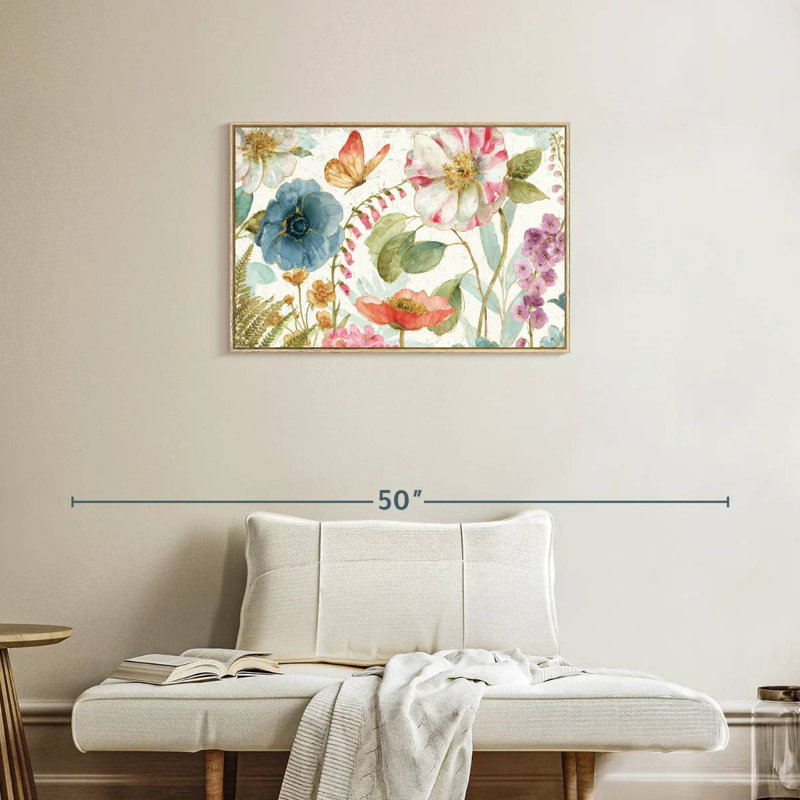 Rainbow Seeds Fleurs sur bois, Cadre flottant en bois naturel, 31 po x 21 po