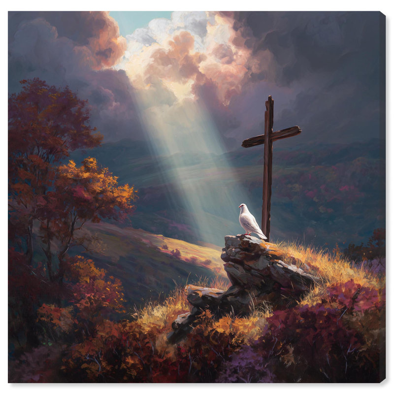 «Shine Down Radiance Christian Decor» par Art Remedy, H 12 po x l 12 po, Toile tendue avec châssis