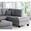 Canapé modulaire réversible gris 3 pièces pour canapé de salon et repose-pieds en tissu de polyfibre