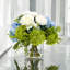 Hortensia avec pivoine, rose et baies vertes, arrangement de fleurs artificielles 