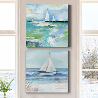 Jour sur le lac - ensemble de 2 peintures