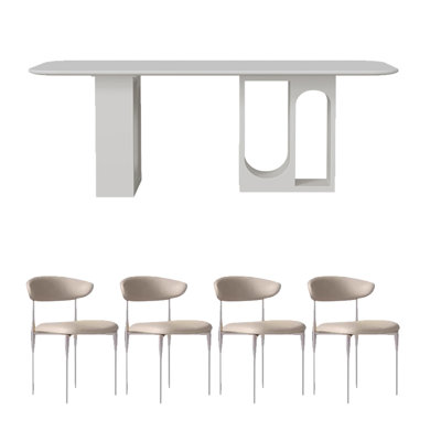 Superior sintered stone dining table set