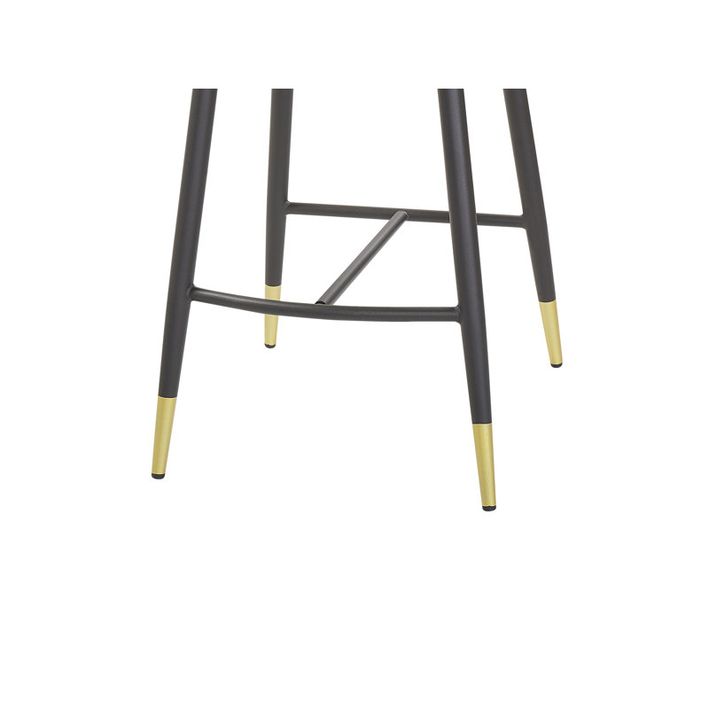 Aubin Upholstered Counter Stool with Metal Frame, Blue