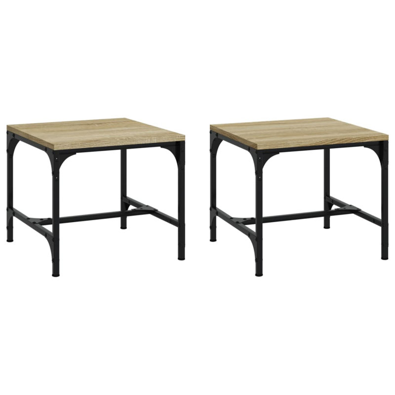 Erwan Frame Side Table Set, Sonoma Oak