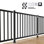 Ensemble de garde-corps pour clôture et barrière CR - Rampe d'extérieur en métal avec poteau sans rail supérieur nécessaire, système de balustrades en fer forgé noir pour balcons de porche et de clôture de patio extérieur et piquets d'extérieur, 4 x 3