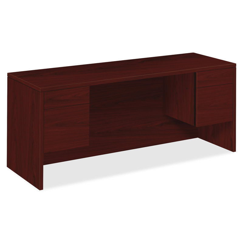 10500 Series Executive Desk with Hutch, Mahogany, 29.5" H x 72" W x 24" D