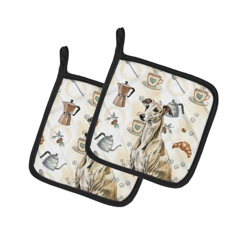Paire de porte-casseroles Brindle Whippet