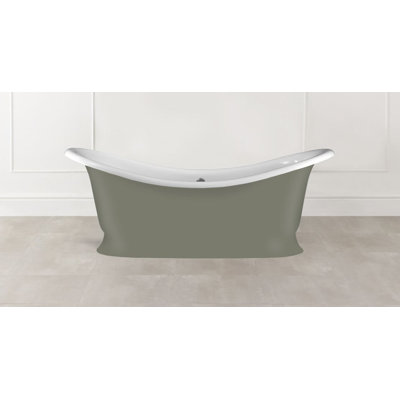 Marlborough Painted 74-7/8" x 34-1/4" Freestanding Soaking Bathtub in Volcanic Limestone™ with Overflow Hole