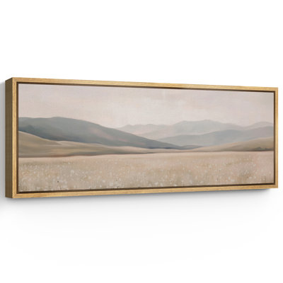 «Green Tan Mountain Landscape», art mural neutre, impression numérique sur toile giclée sur toile