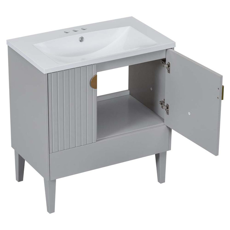 Meuble-lavabo simple 30 po avec lavabo gris