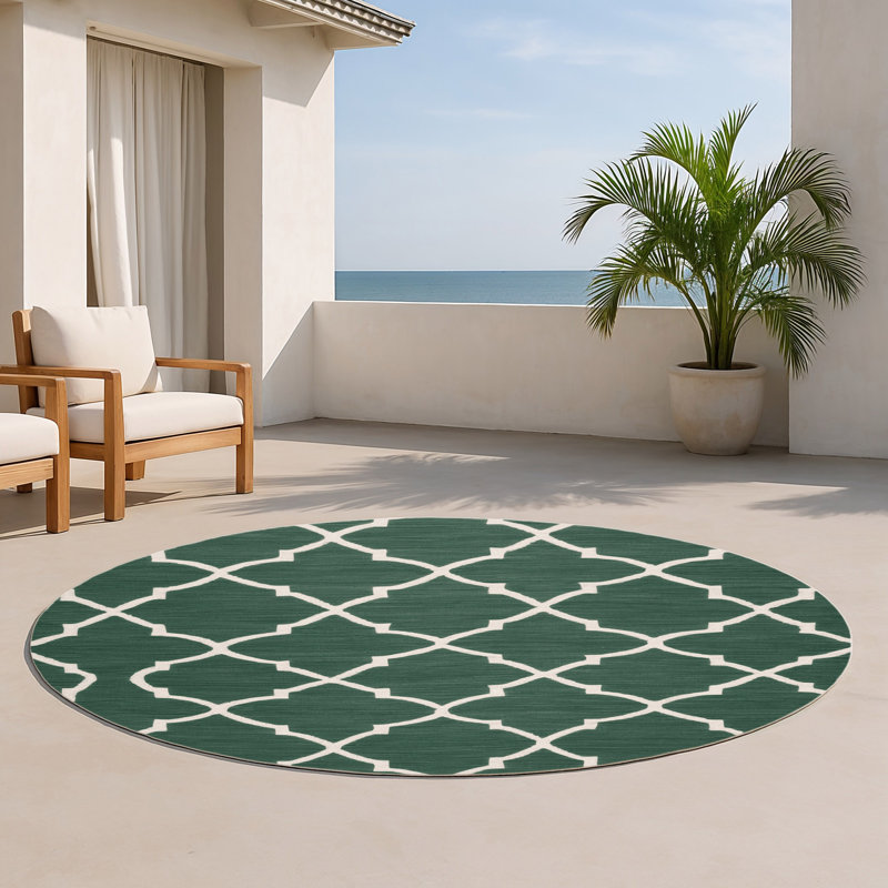 Tapis vert intérieur et extérieur Trellis, Rond 5 pi