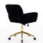 Mobilier de bureau à domicile ajustable - Siège réglable, siège rembourré en mousse, revêtement noir et base en métal doré, idéal pour étudier
