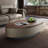Oval solid wood coffee table-1946323595