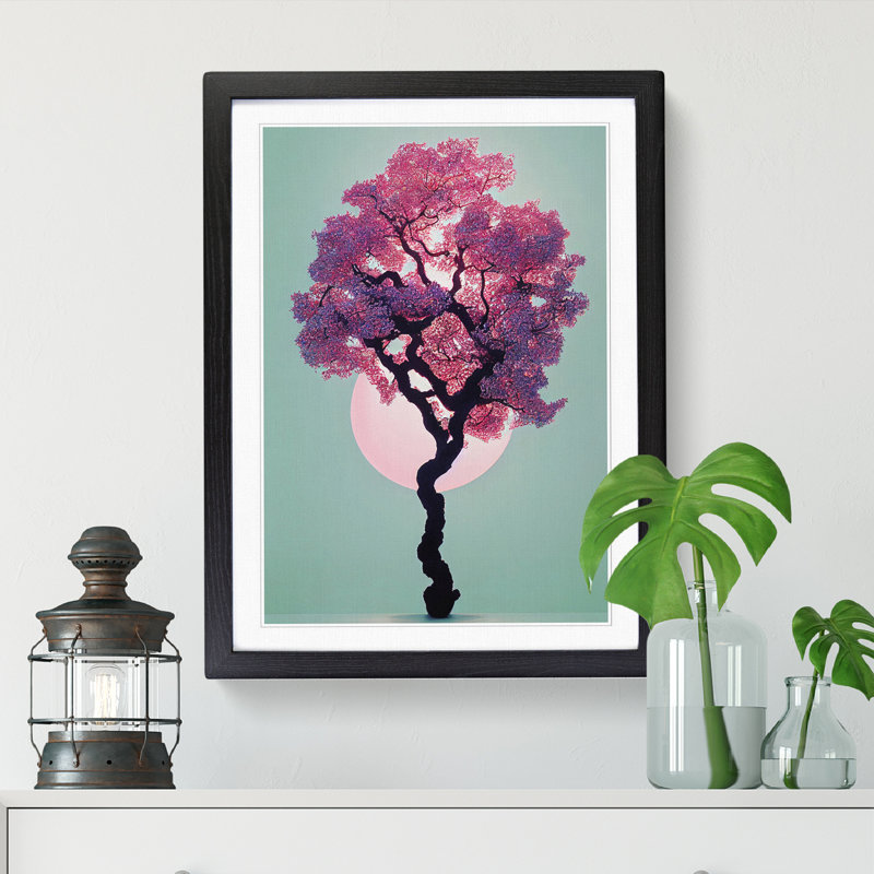 FRM-V0523-1879X Plum Tree Vision - Picture Frame Print, Black, 64cm H x 46cm W x 2cm D