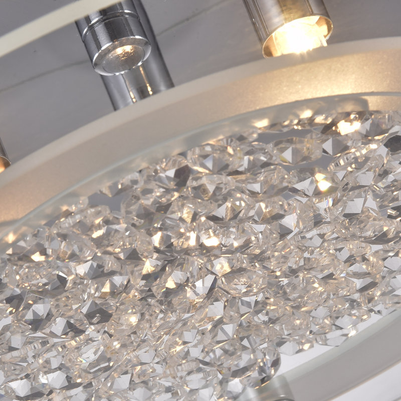 Vanderpool Sleek chrome 3 - Light 11.8" Flush Mount
