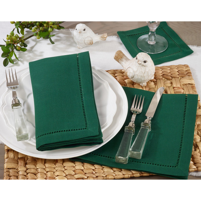 Rowles Polyester Square Napkin, Jasper Green