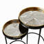 Alcario 65cm Tall Round Nesting Table for Living Room, Modern Glass Top Nest of End Table with Sturdy Metal