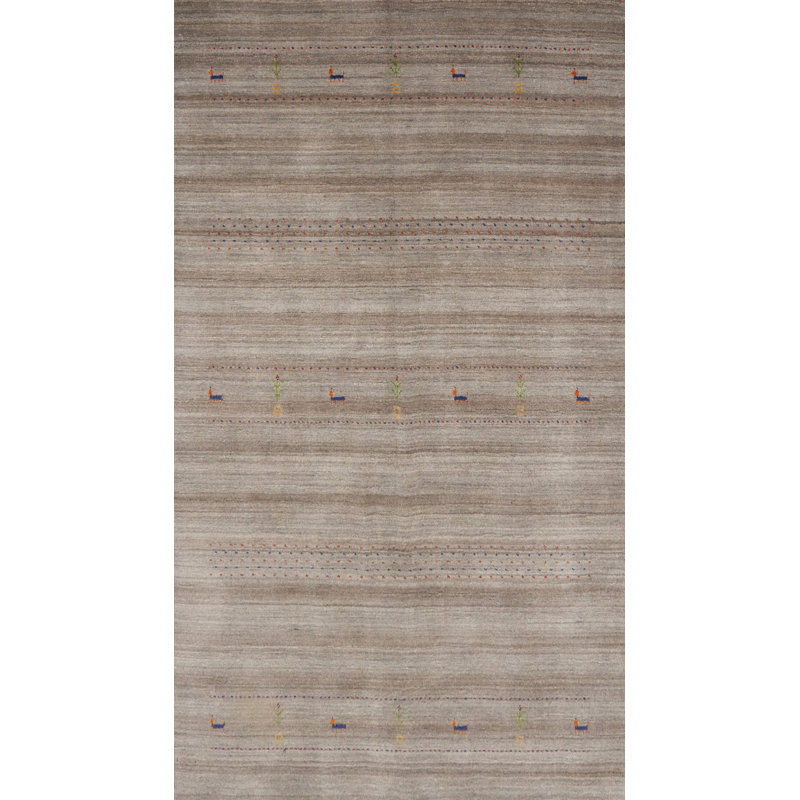 Tapis tribal fabriqué à la main de style Gabbeh 5 x 8