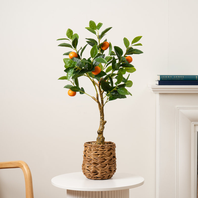 76cm Faux Orange Tree in Woven Basket
