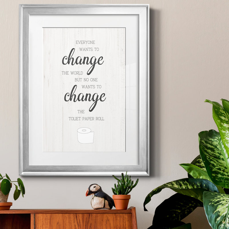 " Change The Roll ", Silver Framed Paper, 22.5" H x 30.5" W x 1.5" D
