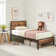Bed Frame with Wood Headboard and Footboard Metal Platform Bed