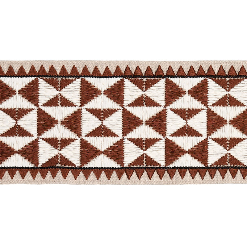 Zulma Embroidered Tape, Brown