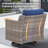 Swivel Outdoor Chairs Set of 2 with Glass-Top Side Table, All-Weather Wicker Furniture for Porch, Poolside, and Yard Use.