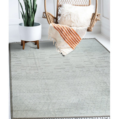 Tapis brun en laine noué à la main Martainn