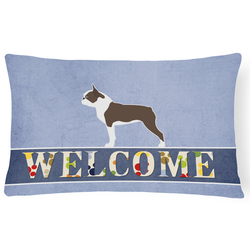  Coussin Boston Terrier Welcome