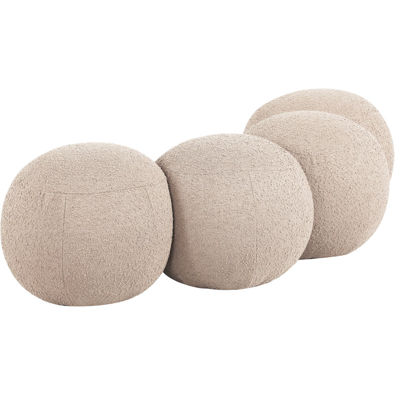 Apollo Boucle Fabric Bench, 18" H x 65" W x 31" D, Beige Boucle Fabric