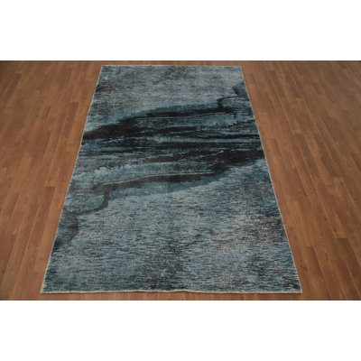 Tapis oriental abstrait fait à la main 5 x 8 po