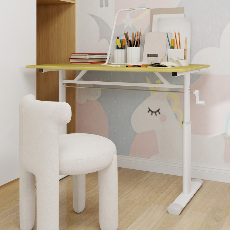 Adjustable Study Desk For Kids & Adults – Height-Adjustable, Multi-Purpose Home/Office Desk, Compact Design, Natural