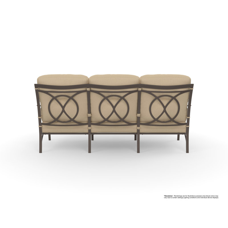 Pasadera Outdoor 3 - Seat Patio Sofa, Namibia Grey, Copper Creek