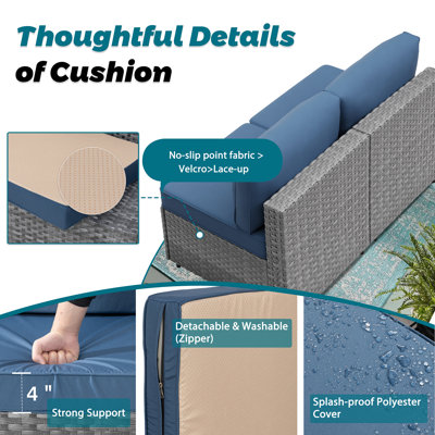 Alivia 6 - Person Outdoor Patio Set Seating Group with Cushions